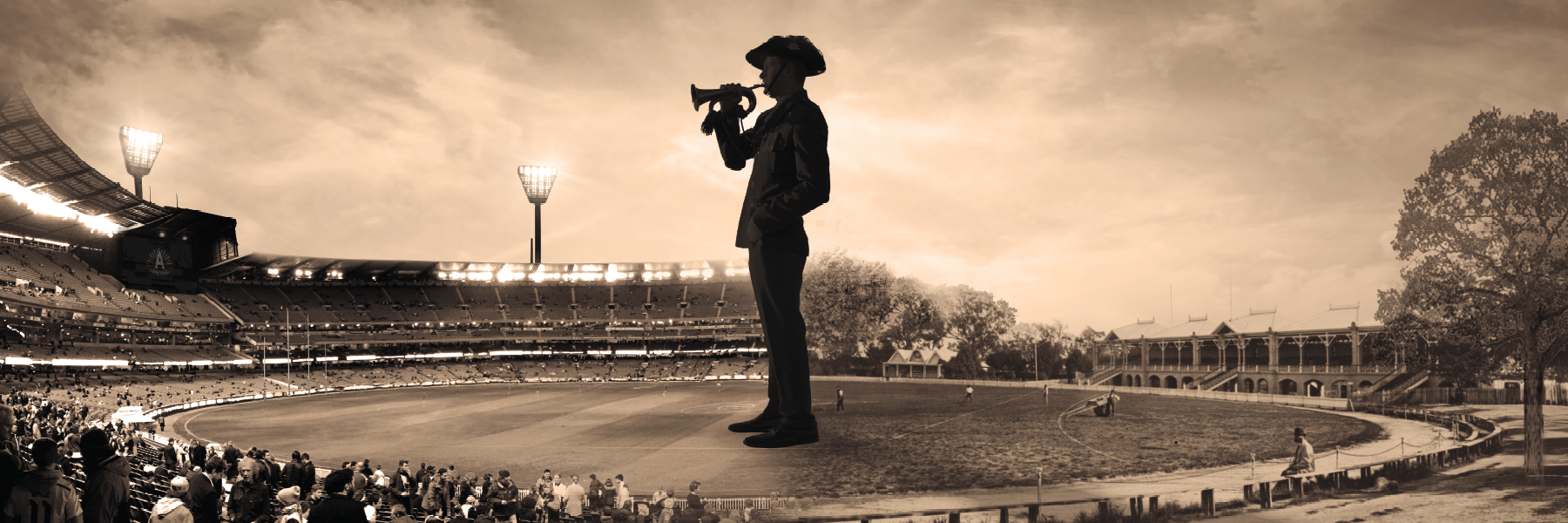 A decal celebrating the launch of the ANZAC Exhibition in the Australian Sports Museum