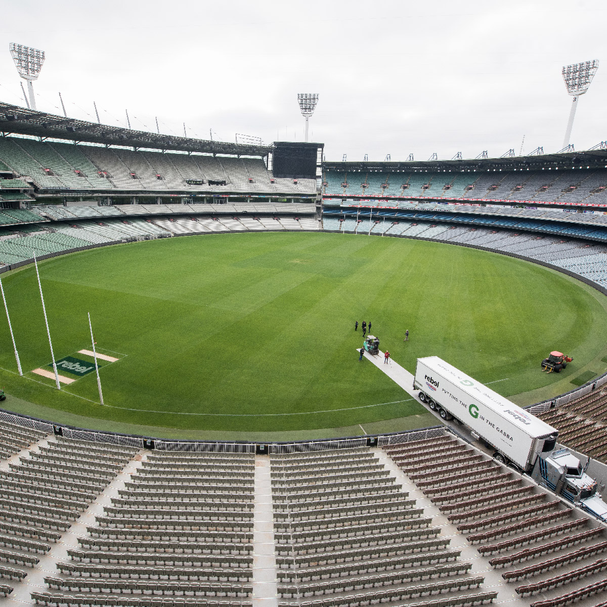 The turf being transported from the MCG