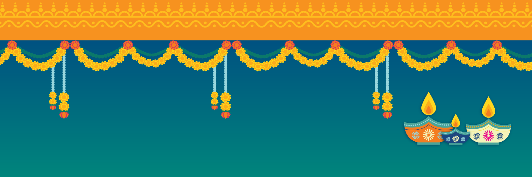 Diwali garlands and candles