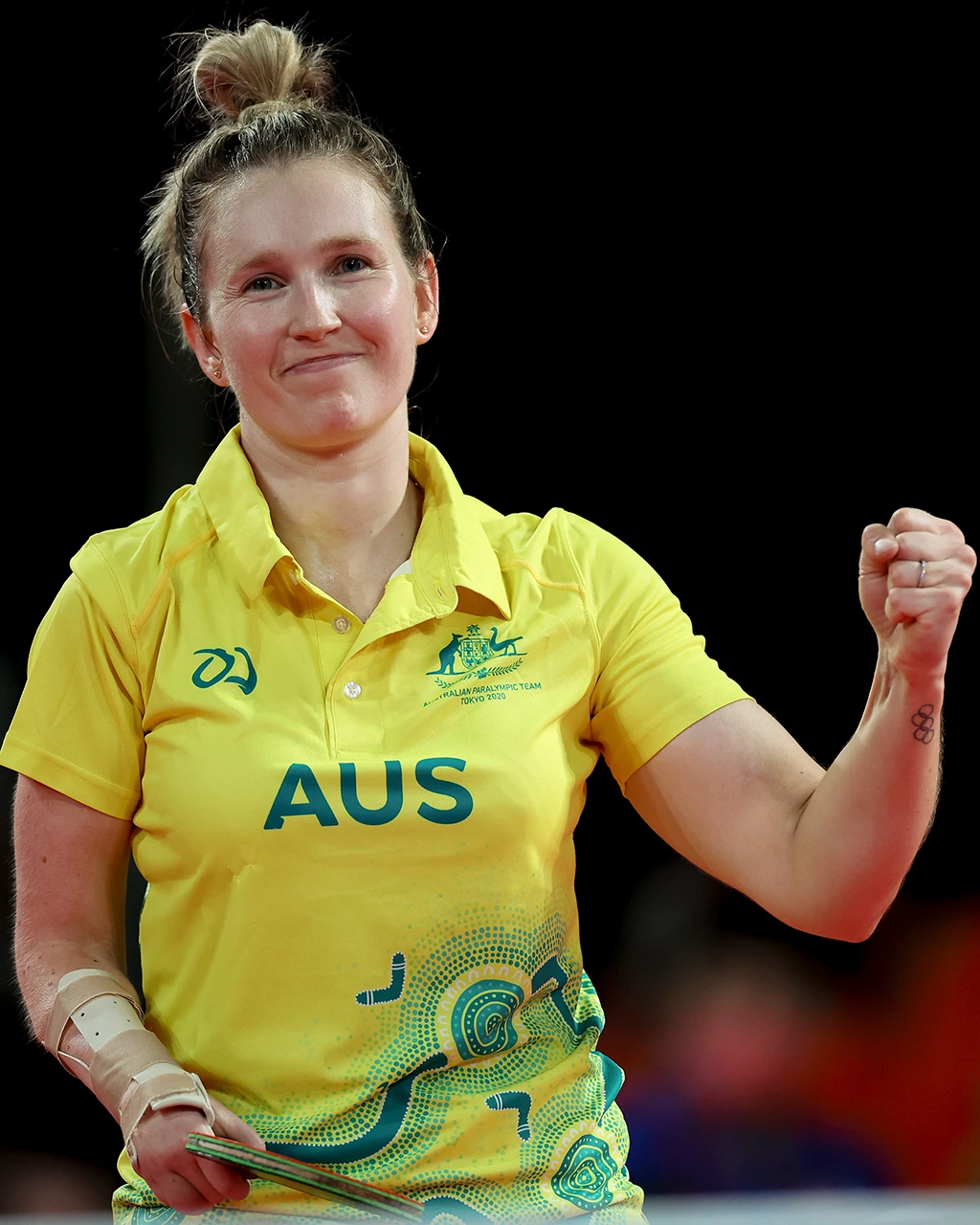 Melissa Tapper representing Australia in table tennis