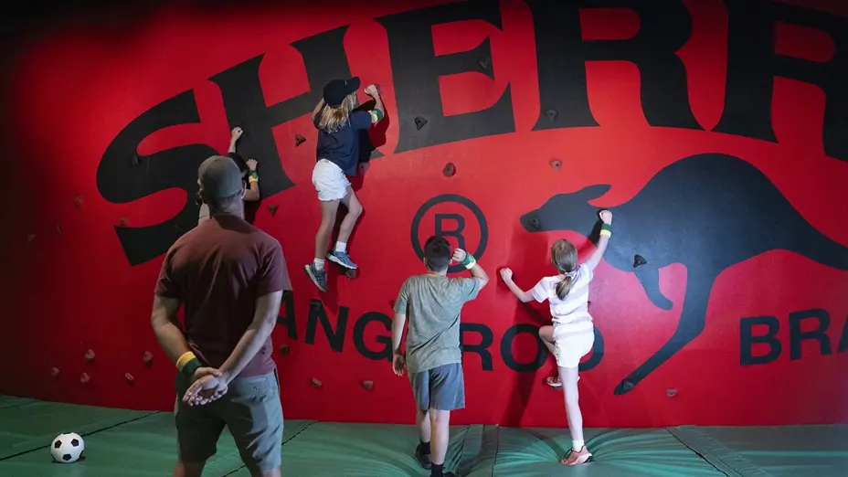 AFL football themed indoor rock climbing wall
