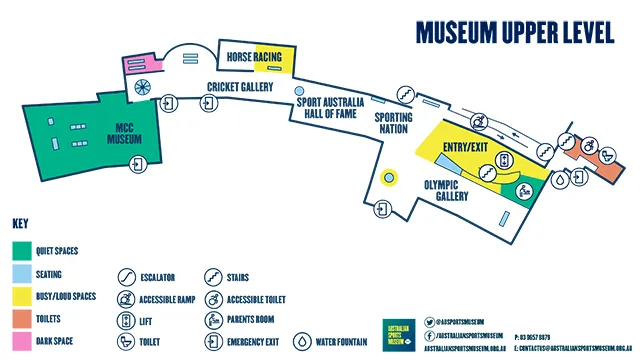Map that indicates quiet spaces, seating, busy/loud spaces and more sensory info.