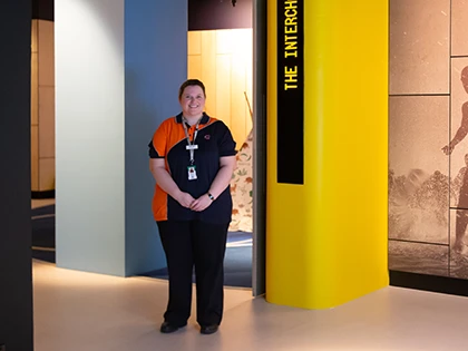 Staff member is ready to welcome visitors inside the Museum