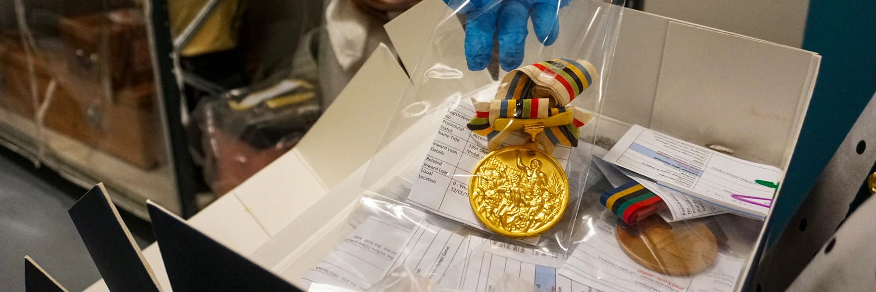 A gold Olympic medal in the Keepers' Collection Tour at the Australian Sports Museum