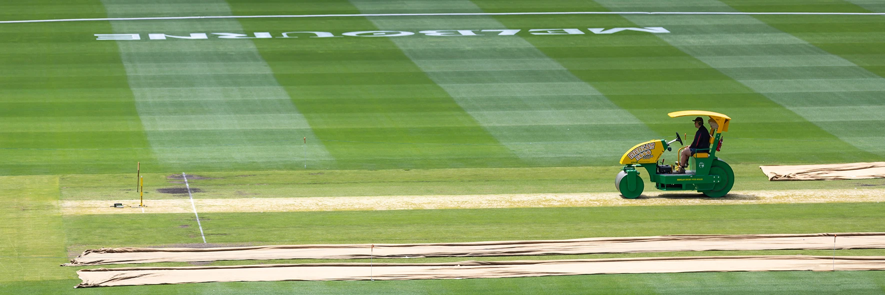 A view of the cricket pitch at the MCG