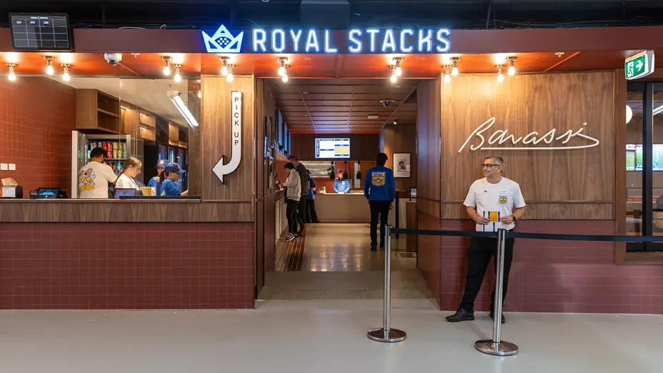 A view into Royal Stacks at Barassi Cafe