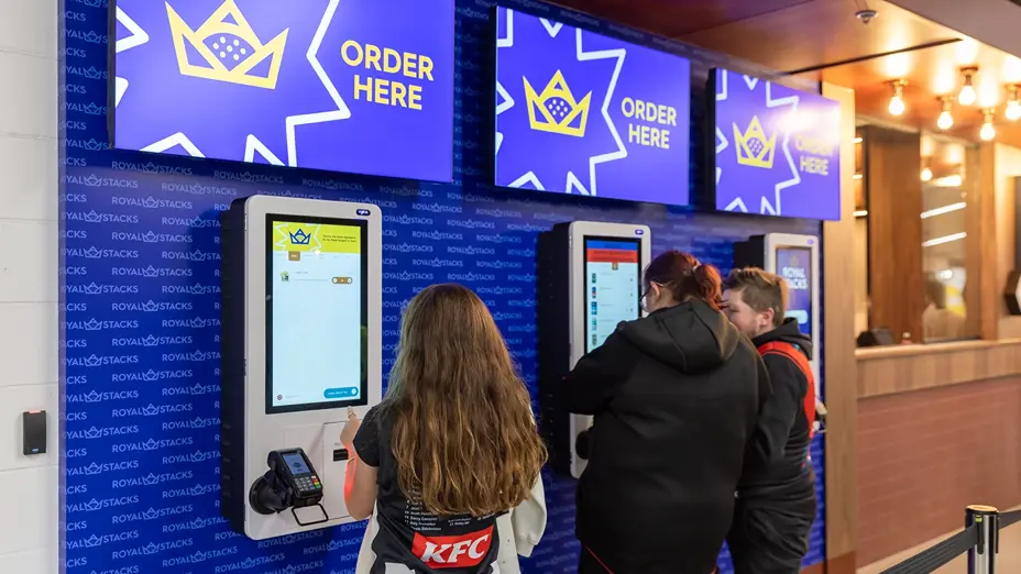 Order from the screens at Royal Stacks at Barassi Cafe