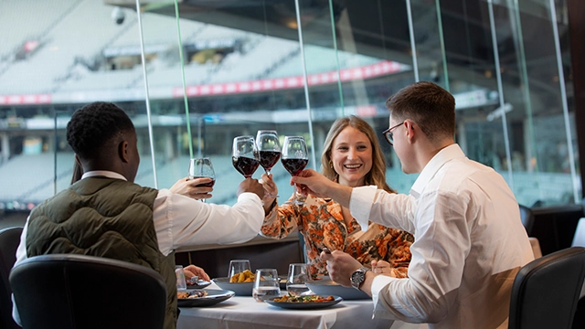 Patrons dine in the Committee Room by Grossi at the MCG
