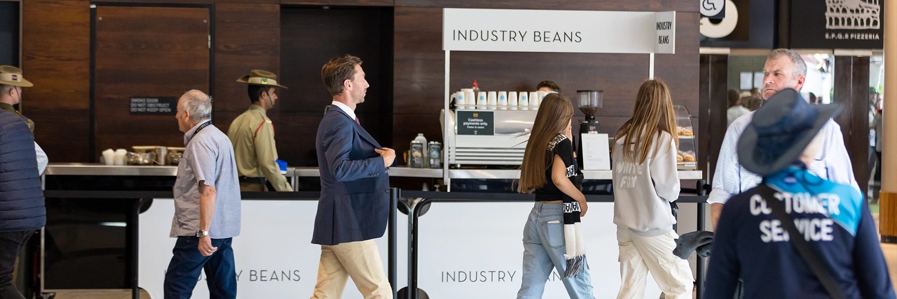 An Industry Beans coffee cart at the MCG