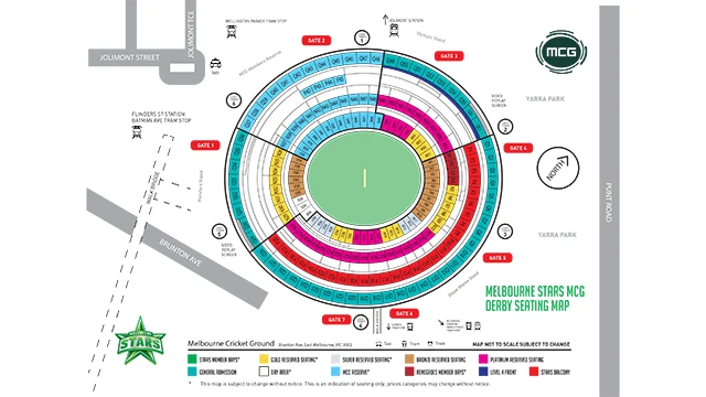 BBL MCG Derby seating map