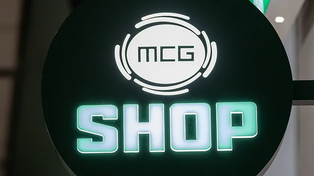 MCG Shop illuminated sign