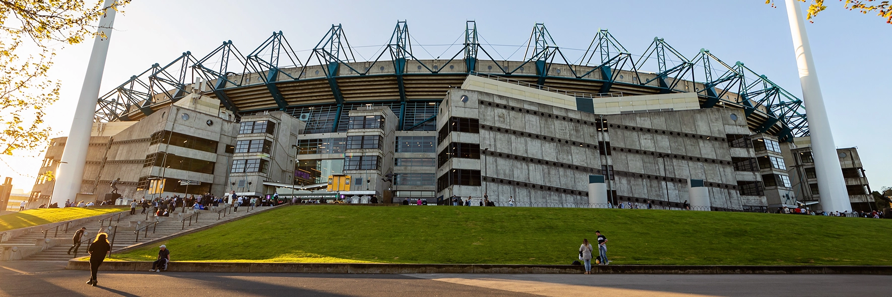 An external view of the Punt Road end of the MCG