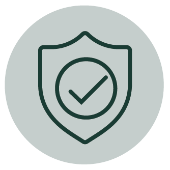 Shield with tick icon