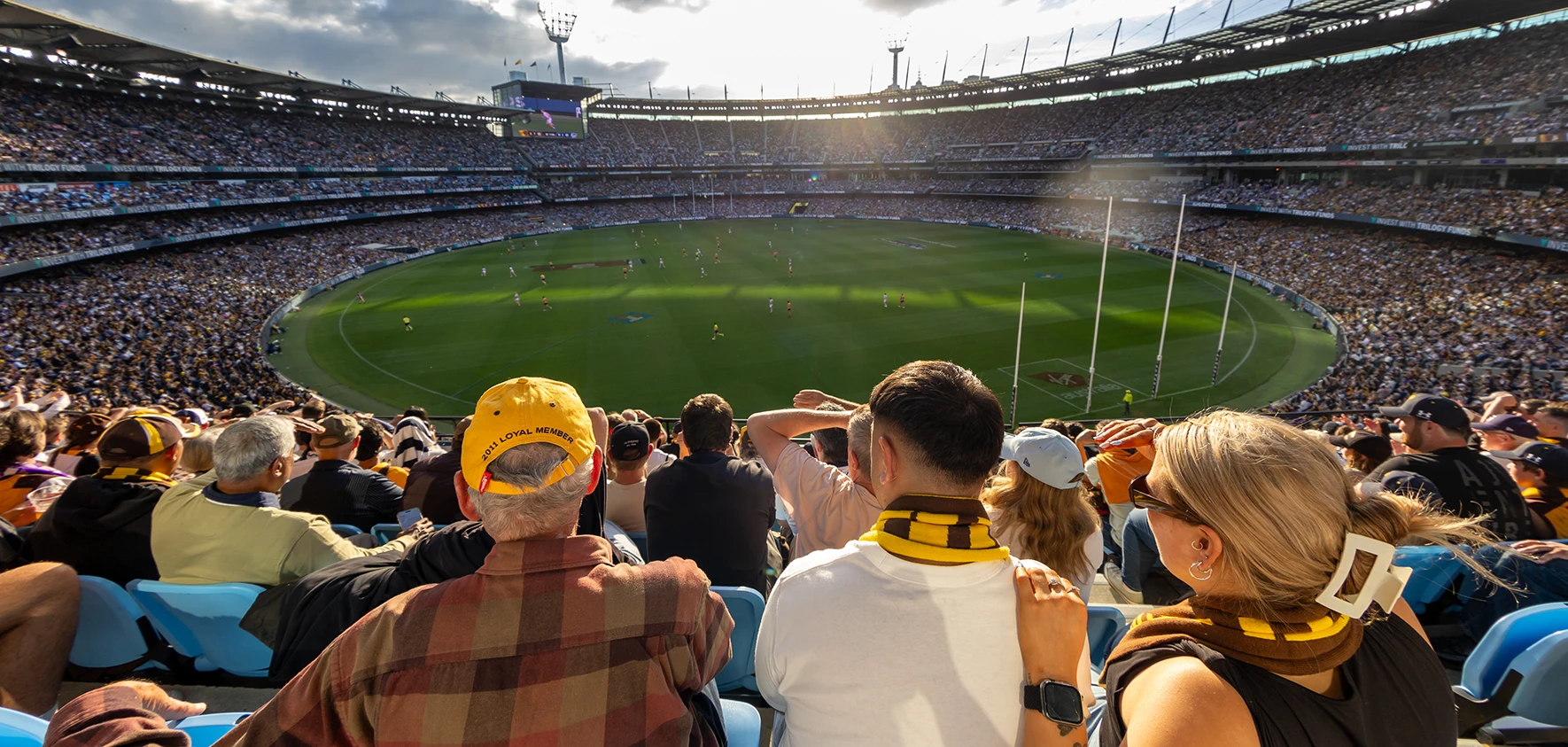 Sunny day for Hawthorn AFL match at the MCG