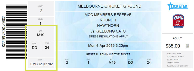 Mcc Seating Chart